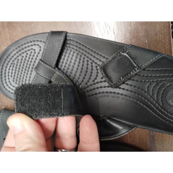 Crocs Women's Size 8 Black Ella Comfort Path Sandals Strap Open Toe Slip-On - Picture 6 of 7